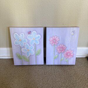 Flower prints on canvas